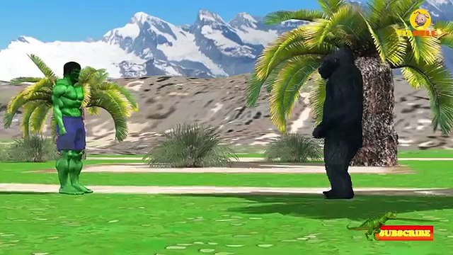 Hulk Vs Gorilla Finger Family Rhymes | Color Songs for kids | Animal Cartoons Finger Family Rhymes