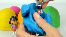 Monsters Play doh Kinder Surprise eggs Dora the explorer Disney Princess Toys new Minions