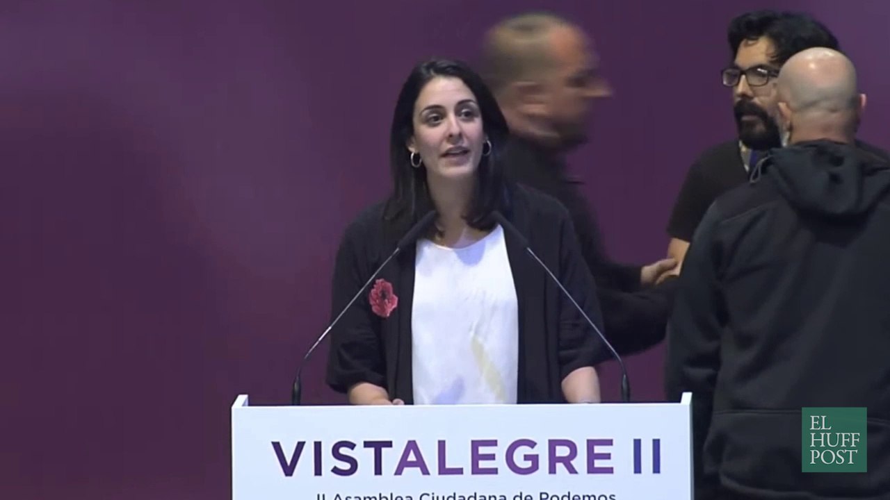 Intentan interrumpir el discurso de Rita Maestre en Vistalegre II