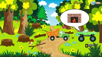 The Big Red Truck working hard in the City - Car Planet - Cars & Trucks for Kids