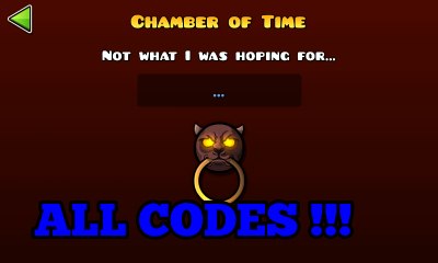 CHAMBER OF TIME TODOS OS CÓDIGOS SECRETOS !!! ALL CODES CHAMBER OF TIME GEOMETRY DASH
