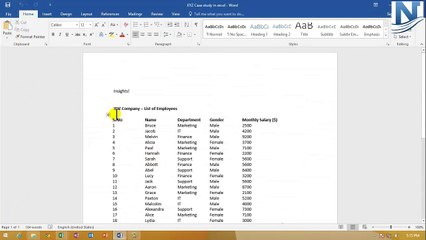 Microsoft Excel 2016 Tutorial: Populating the Case Study in Excel