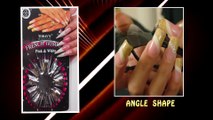 PINK & WHITE NAILS (ANGLE SHAPE) USING NAILS FORM. TODAY'.S PRODUCTS