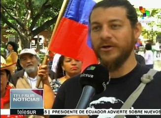 Colombianos residentes en Venezuela se manifiestan en apoyo a la paz