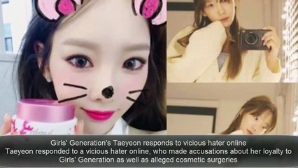 Girls' Generation's Taeyeon responds to vicious hater onlinefights back at a netizen