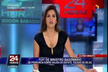 Basombrío se pronuncia sobre viaje de Alejandro Toledo a Israel