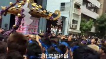 【金バエ】三社祭り　ド迫力の神輿を間近で撮影！（ツイキャス）