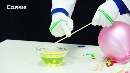 터지지 않는 대형 풍선 ! 캐빈의 시크릿 과학 실험 놀이 l 캐리 앤 플레이-jh4YaGlILxs