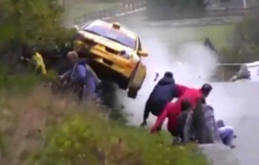 Death Defying Rally Car Crash