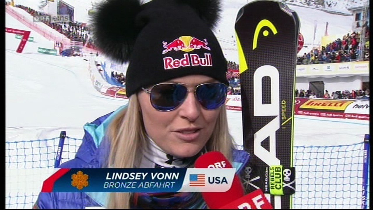 Lindsey Vonn Downhill St.Moritz Interview (Bronze Medal)