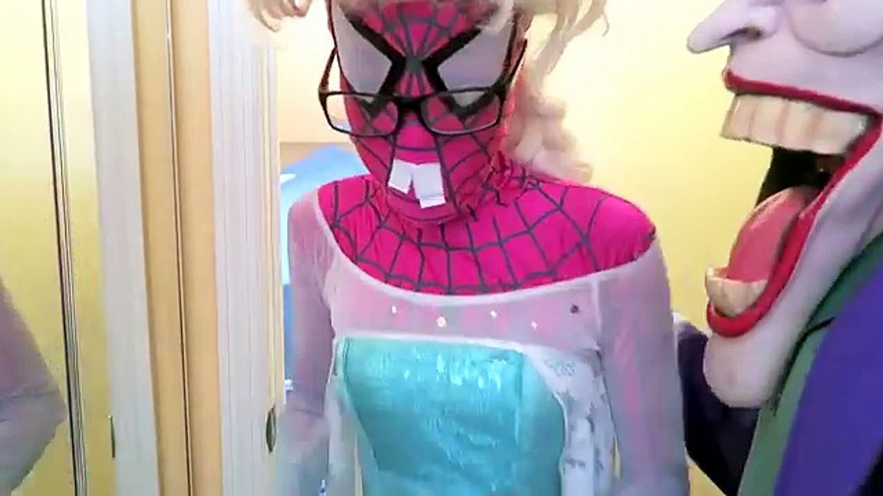 Spiderman vs Frozen Elsa vs Pink Spidergirl Mermaid Gymnastics! w/ Joker Gummy Prank - Fun Superhero