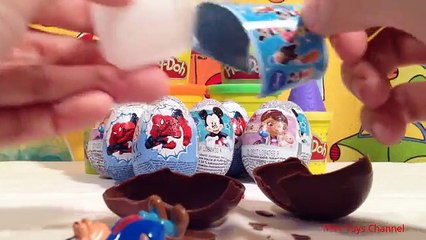 10 surprise eggs Disney Zaini Mickey Mouse Ultimate Spiderman Doc Mcstuffins Toys Collector