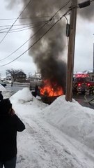 car burned at Revere street Revere MA .live