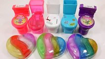 Learn Colors Slime Surprise Toy Colors Toilet Jelly Slime Poop Baby Doll Bath Time