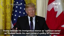 Trump defends immigration stance as 'common sense'