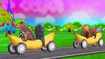 Flying Gorilla Vs Dinosaurs Finger Family Songs & Animals Nursery Rhymes & Cartoon Animals For Kids