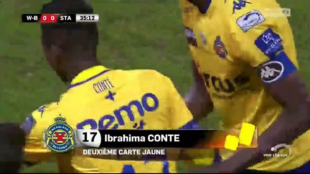 Red Card for Waasland Beveren 12-02-2017
