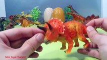 Dinosaurs Toys Fighting - Dinosaur Eggs Surprise - Dino Cars - Triceratops, Stegosaurus, T-Rex