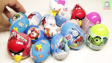 20 Surprise Eggs Ep.6 Angry Birds Monsters Cars Thomas and Friends Spider-man Disney Princess Kinder