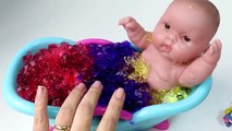 Fun Baby Doll Bath Time Surprises Jelly baff pretend play for kids Children