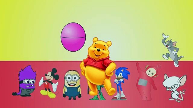 Unboxing Surprise Eggs - Learn Colors with Surprise Eggs, Teach Colours, Minions ,Sonic ,Teletubbies