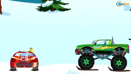 Coche de policía - Camión de bomberos - Ambulancia - Coches para niños - Caricaturas de carros