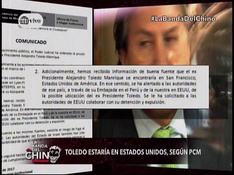 Nota - Toledo estaria en Estados Unidos segin PCM