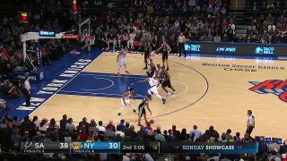 Kawhi Leonard drives Hard Across the baseline and throws it down  |Spurs vs Knicks |Feb 12, 2017