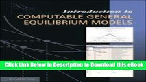 DOWNLOAD Introduction to Computable General Equilibrium Models Online PDF