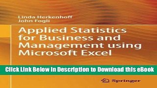 [Read Book] Applied Statistics for Business and Management using Microsoft Excel Kindle