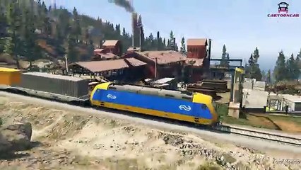 TRAINS CARTOON FOR CHILDREN in Spiderman Train Video for Kids with Nursery Rhymes Songs for Children