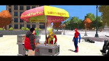 Spiderman & Yellow Spiderman Driving A Motorbike Nursery Rhymes Itsy Bitsy Spider & More Kids Songs