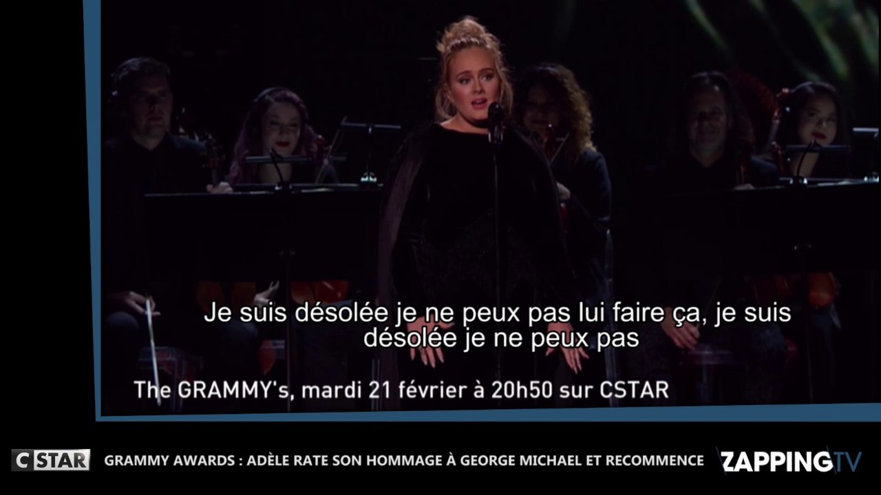 Grammy Awards 2017 : Adèle rate son hommage à George Michael et recommence (vidéo)