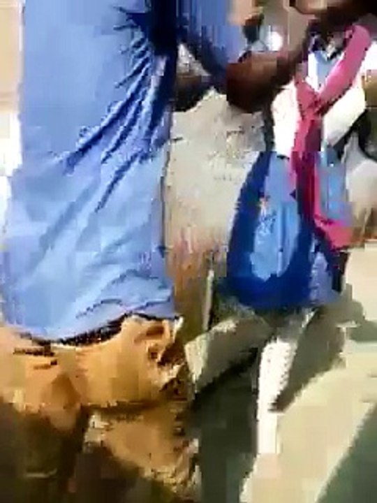 Boy beat his girlfriend in street