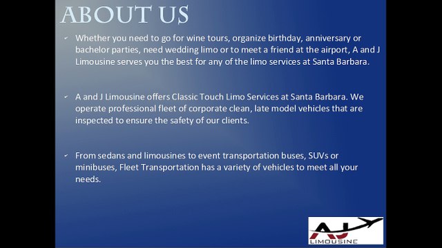 Santa Barbara Luxury Limo Services - A and J Limousine
