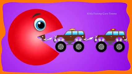 Fun Learning Colors Packman with Cars Monster Truck | Colors for Children to Learn with Packman