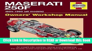 Books Maserati 250F Manual: 1954-1960 (all models) (Haynes Owners Workshop Manuals (Hardcover))
