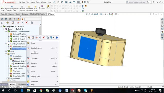 Webinar: Cavity Filters Design using HFWorks SolidWorks