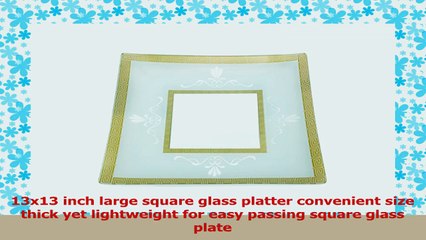 GAC Large 13 Inch Tempered Glass Tray Square Glass Platter Break and Chip Resistant  8cc5c9b8