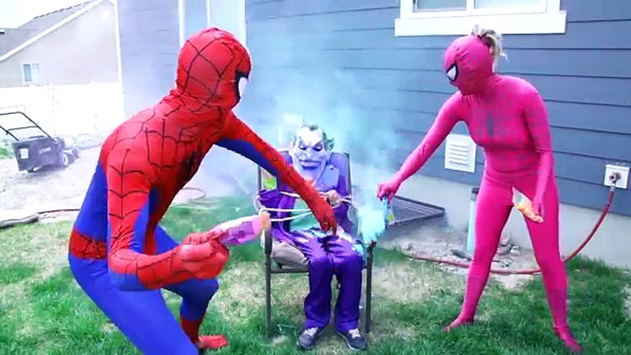 Ugly Frozen Elsa loses tooth Tinkerbell Fairy vs Harley Quinn The joker Frozen Anna Spiderman Ariel