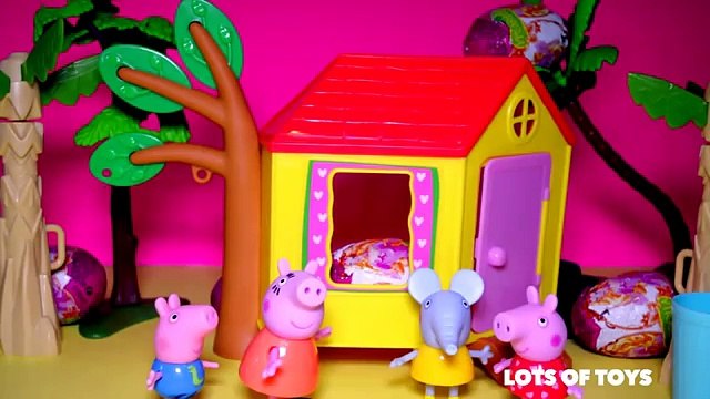Яйцо на свинка Пеппа дом на дереве, свинка Пеппа, Джордж, Эмили Слон, мама свинка игрушка Обзор