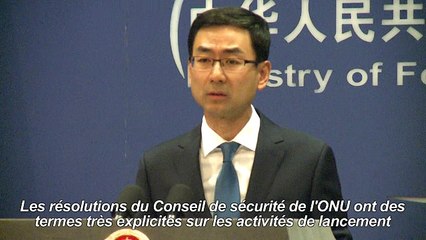 La Chine s’oppose au tir nord-coréen de missile balistique