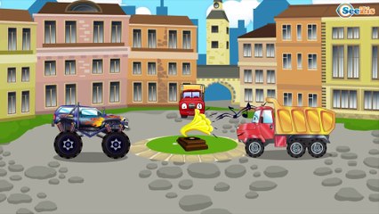 Construction Trucks: Dump Truck, Crane & Excavator - Cars & Trucks Cartoon for kids Part 2