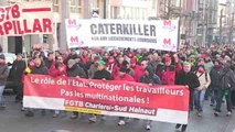 Trabajadores belgas protestan ante la UE por el cierre de multinacionales