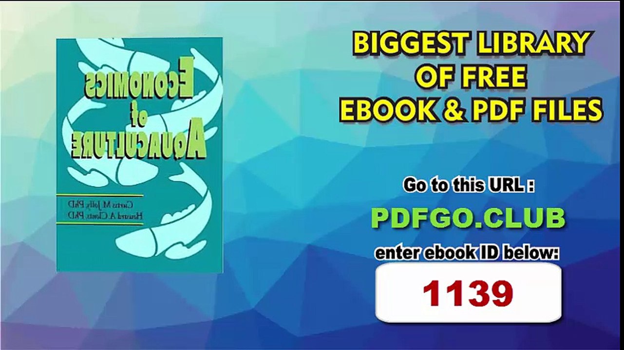 Economics of Aquaculture 1st Edition