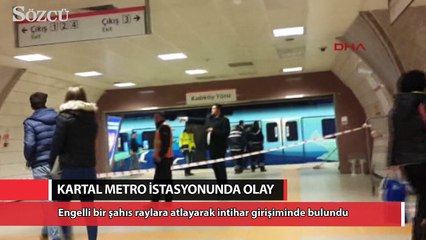 Скачать видео: Kartal metro istasyonunda intihar girişimi