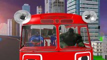 Hulk Ironman Spiderman Cartoons 3D Wheel On The Bus Go Round And Round Children Nursery Rhymes