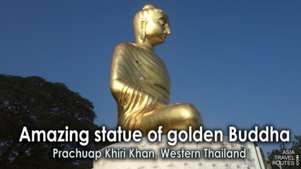 Amazing statue of golden Buddha Wat Tang Sai Temple Complex