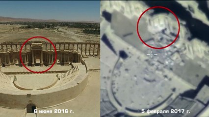 Novas imagens da destruição em Palmira