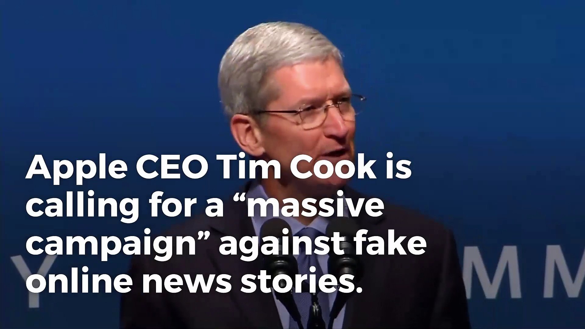 ⁣Apple CEO Tim Cook calls for 'massive campaign' to battle fake news